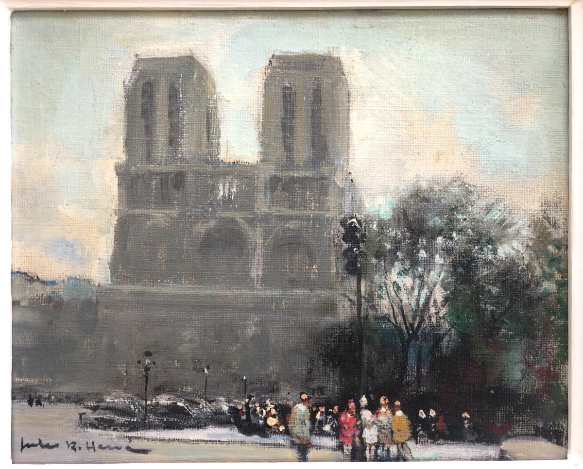 Painting Jules René Hervé - Paris Notre Dame-photo-3