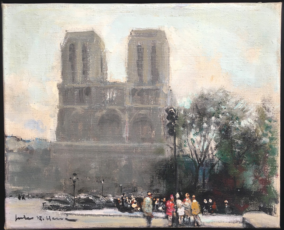Painting Jules René Hervé - Paris Notre Dame