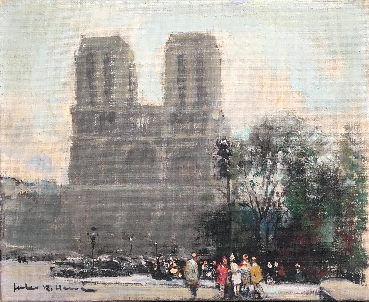 Painting Jules René Hervé - Paris Notre Dame