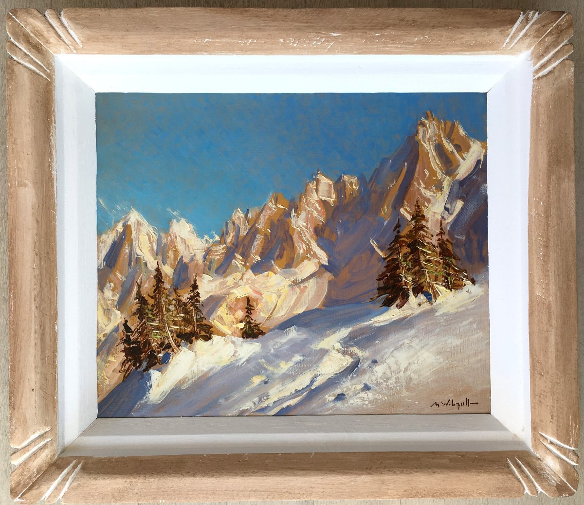 Mountain Painting By Marcel Wibault, Chamonix-photo-2