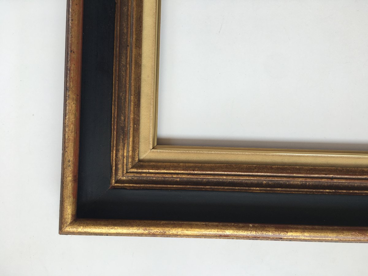 Black And Gold 5f Frame For A 35x27 Cm Painting-photo-4