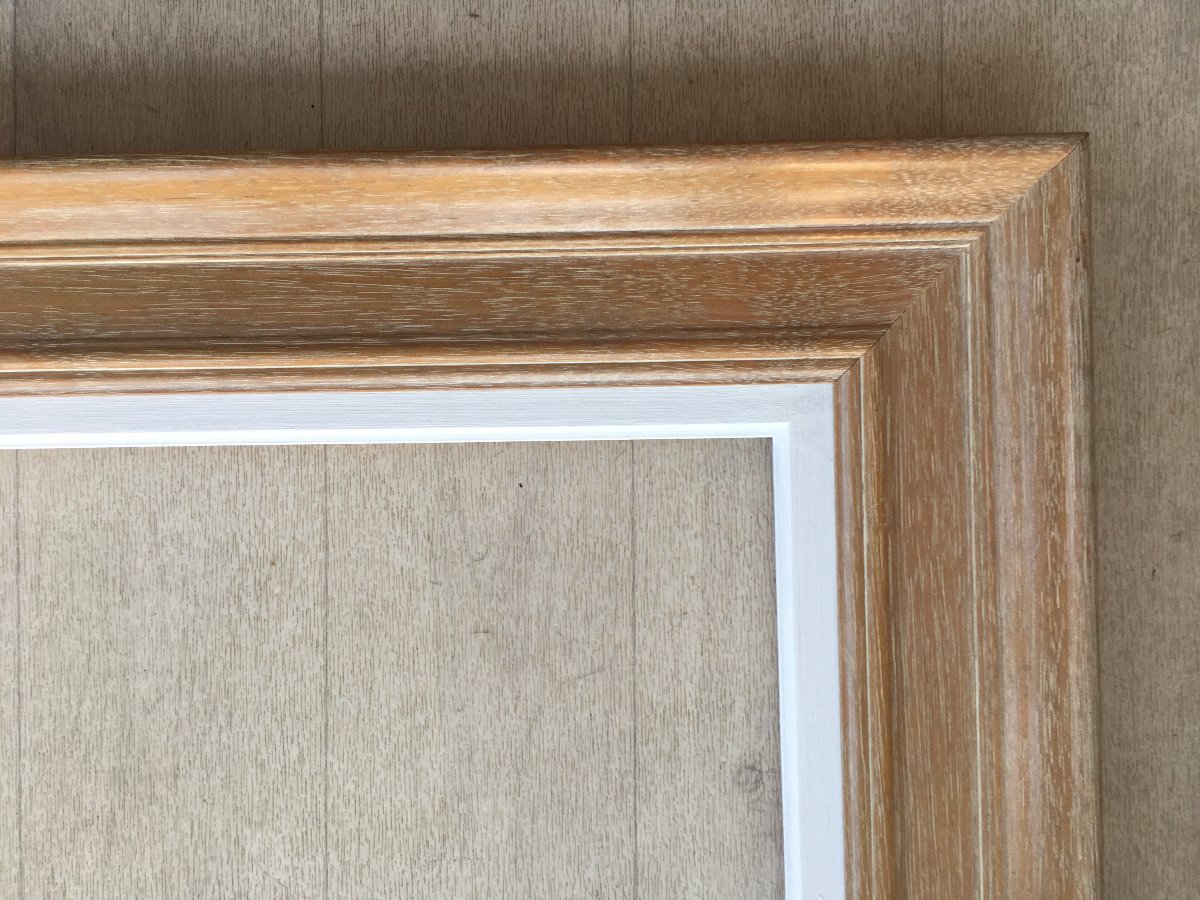 12p-size Whitewashed Frame For A 61x46cm Painting-photo-2
