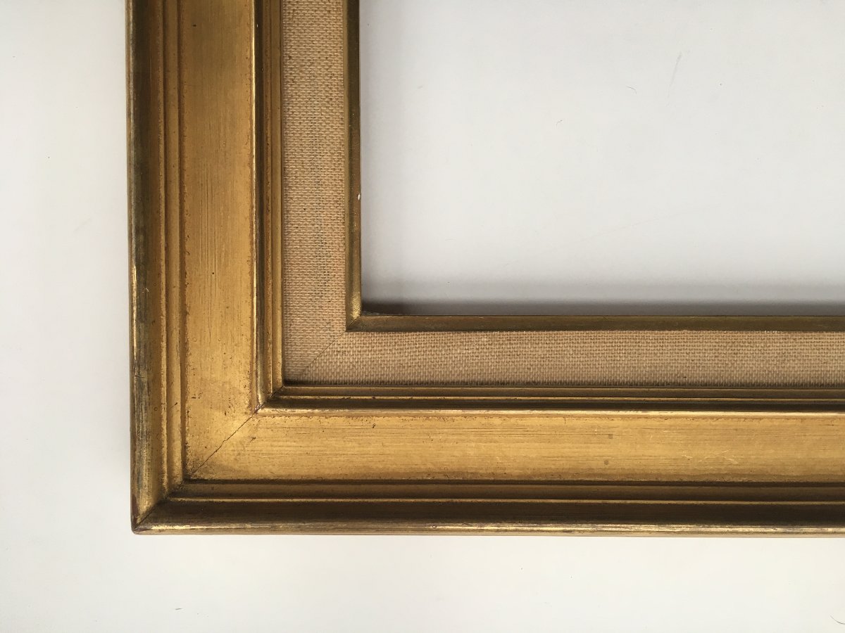 Paire de cadres dorés format 3F pour tableaux 27x22cm-photo-1