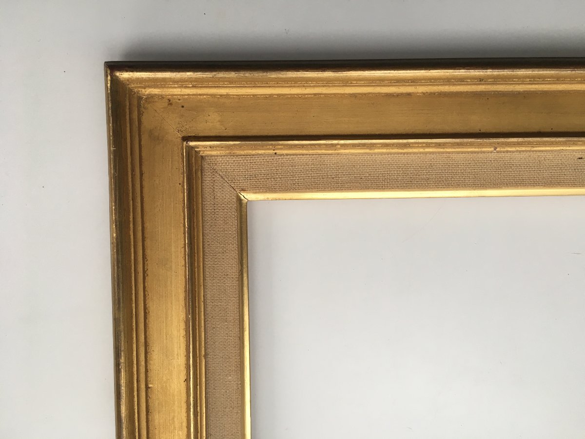 Paire de cadres dorés format 3F pour tableaux 27x22cm-photo-2