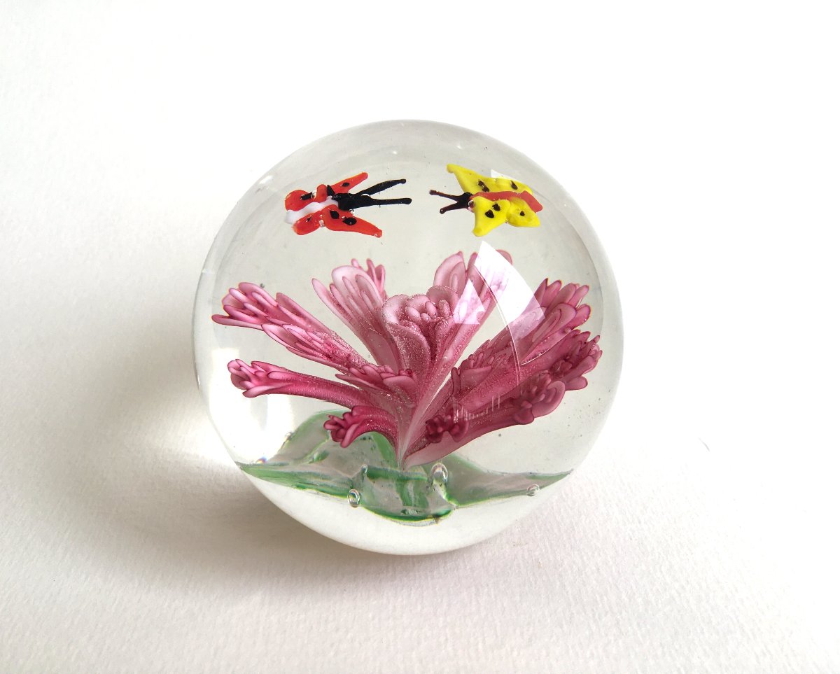 Collection de 9 sulfures presse papier en verre -photo-5