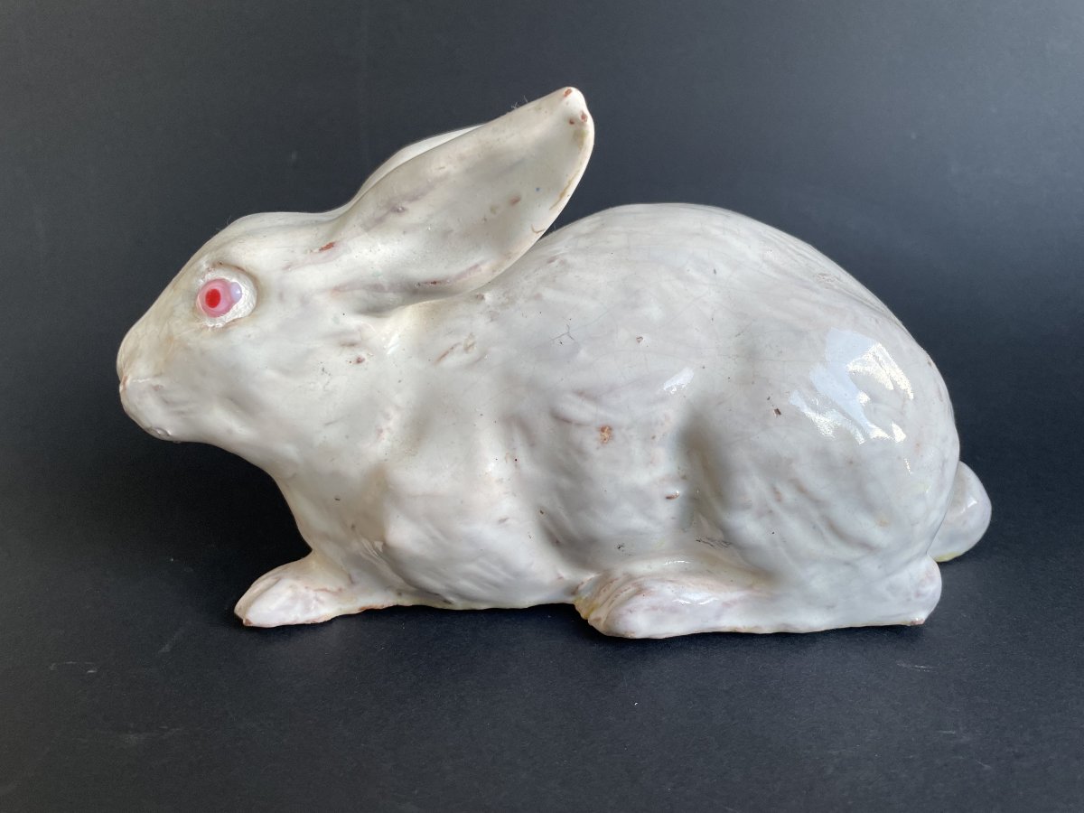 Lapin couché en faïence de Bavent fabrication TN (Tuilerie Normande)-photo-3