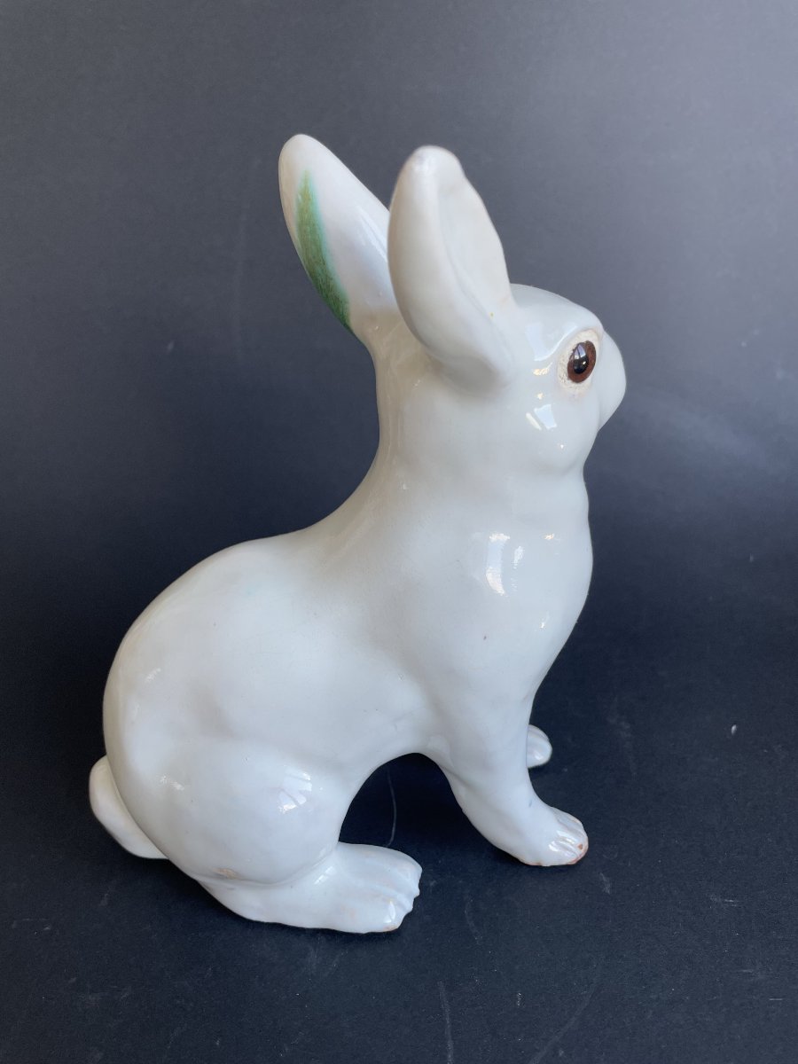 Lapin assis en faïence de Bavent fabrication TN (Tuilerie Normande)-photo-1