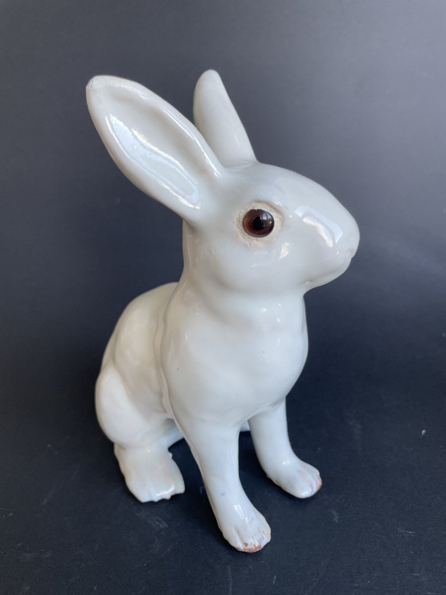 Lapin assis en faïence de Bavent fabrication TN (Tuilerie Normande)-photo-2
