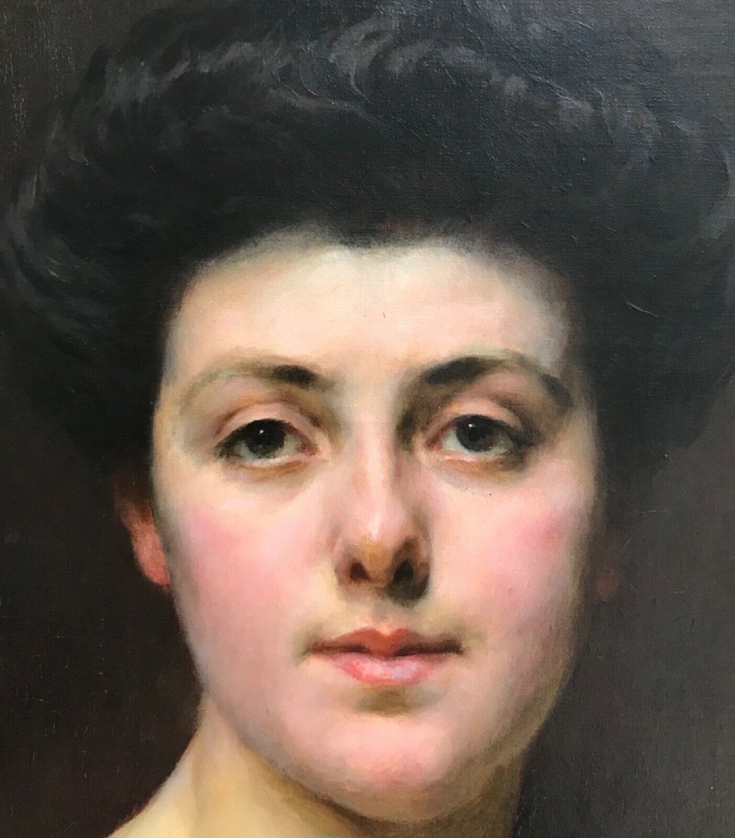 Tableau Peinture Portrait De Femme Par Gaston Casimir Saint Pierre Daté 1907-photo-1