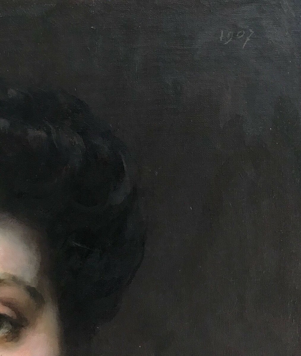 Tableau Peinture Portrait De Femme Par Gaston Casimir Saint Pierre Daté 1907-photo-4