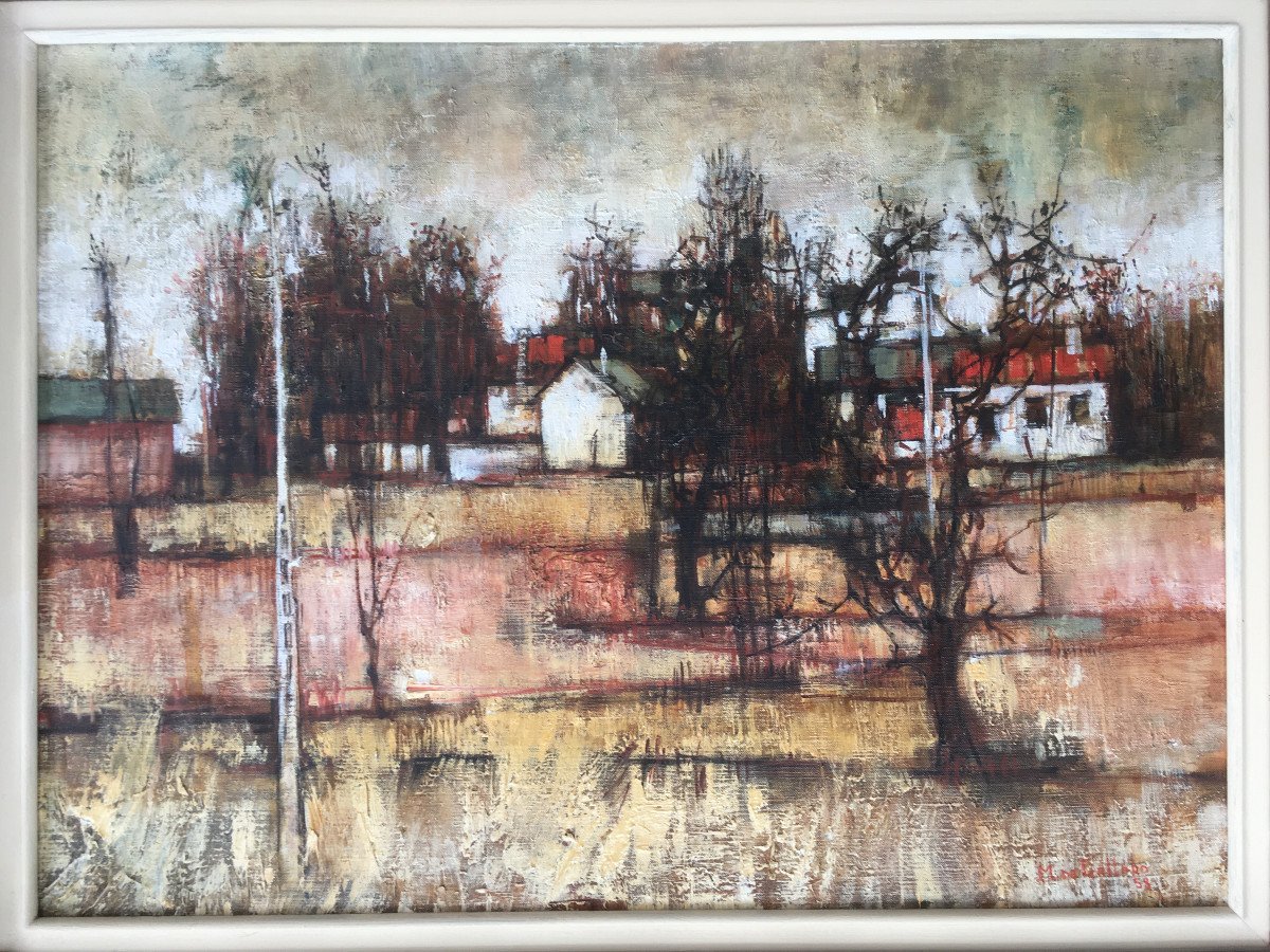 Superbe Tableau Peinture Michel De Gallard Jeune Peinture Ecole De Paris-photo-2
