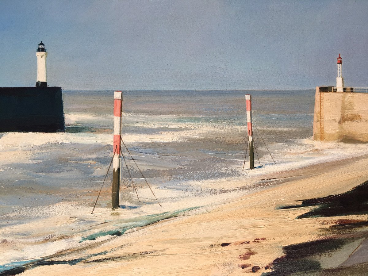Very Beautiful Table Seaside Jacques Ciry (1914-1982) Marine Painting Lighthouse-photo-2