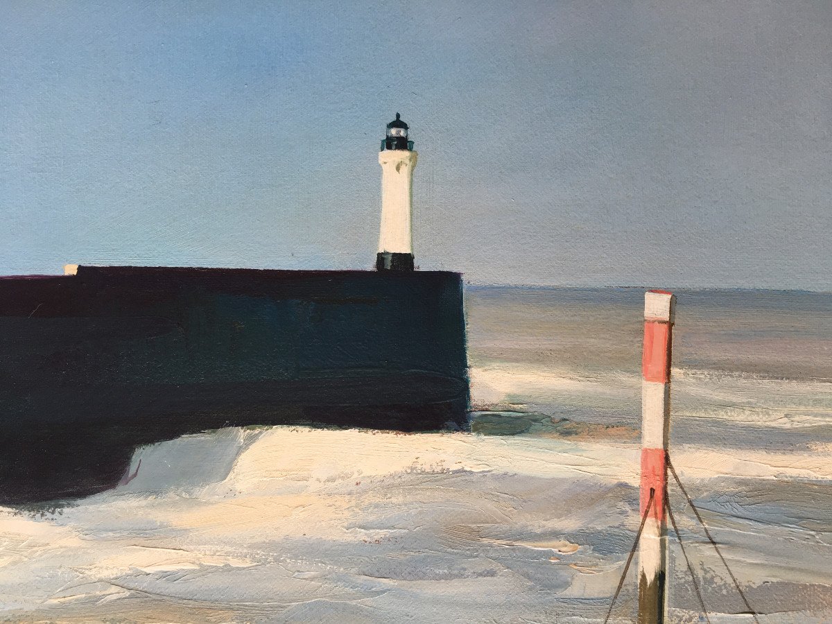 Very Beautiful Table Seaside Jacques Ciry (1914-1982) Marine Painting Lighthouse-photo-4
