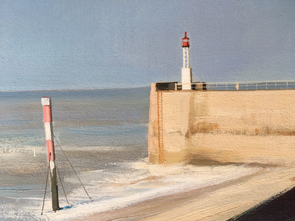 Very Beautiful Table Seaside Jacques Ciry (1914-1982) Marine Painting Lighthouse-photo-1
