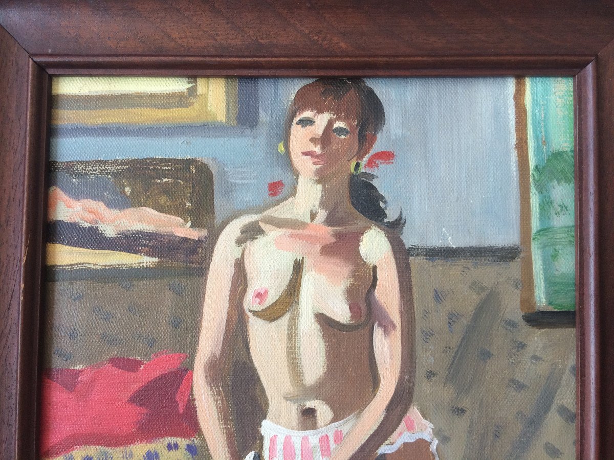 Painting Female Nude Robert Lepeltier Painter From Paris 1913-1996-photo-3