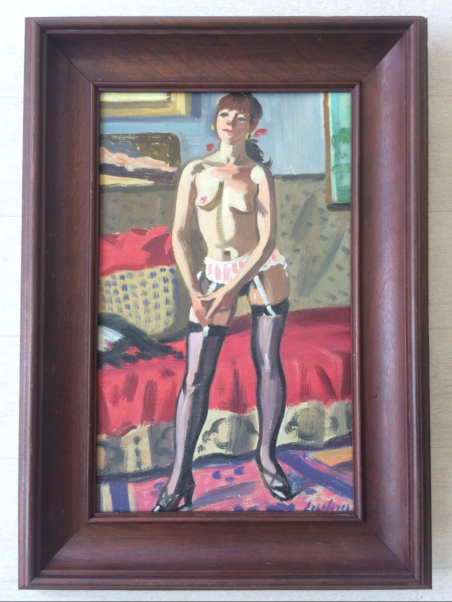 Painting Female Nude Robert Lepeltier Painter From Paris 1913-1996