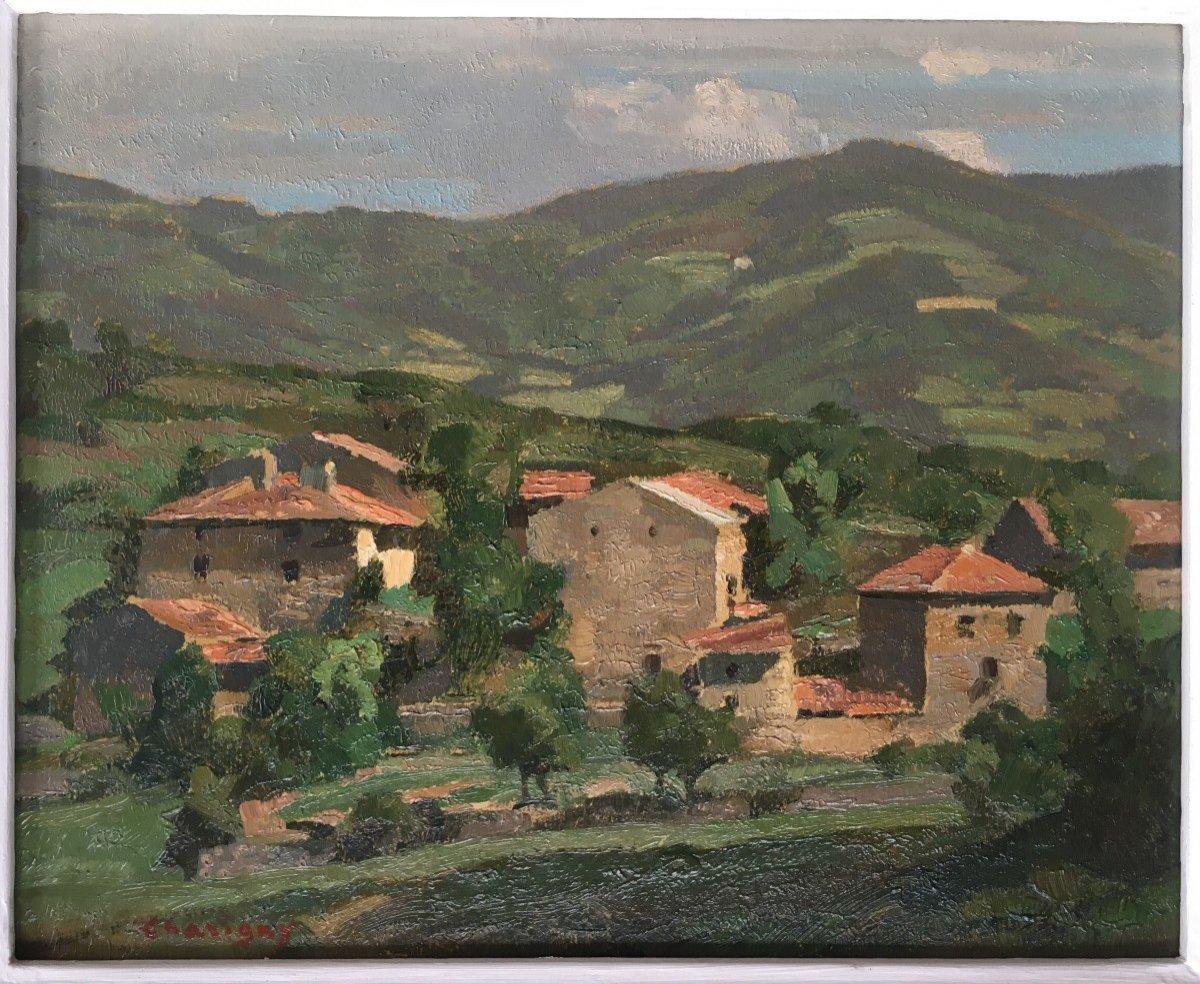 Painting André Charigny Landscape Of Ardèche