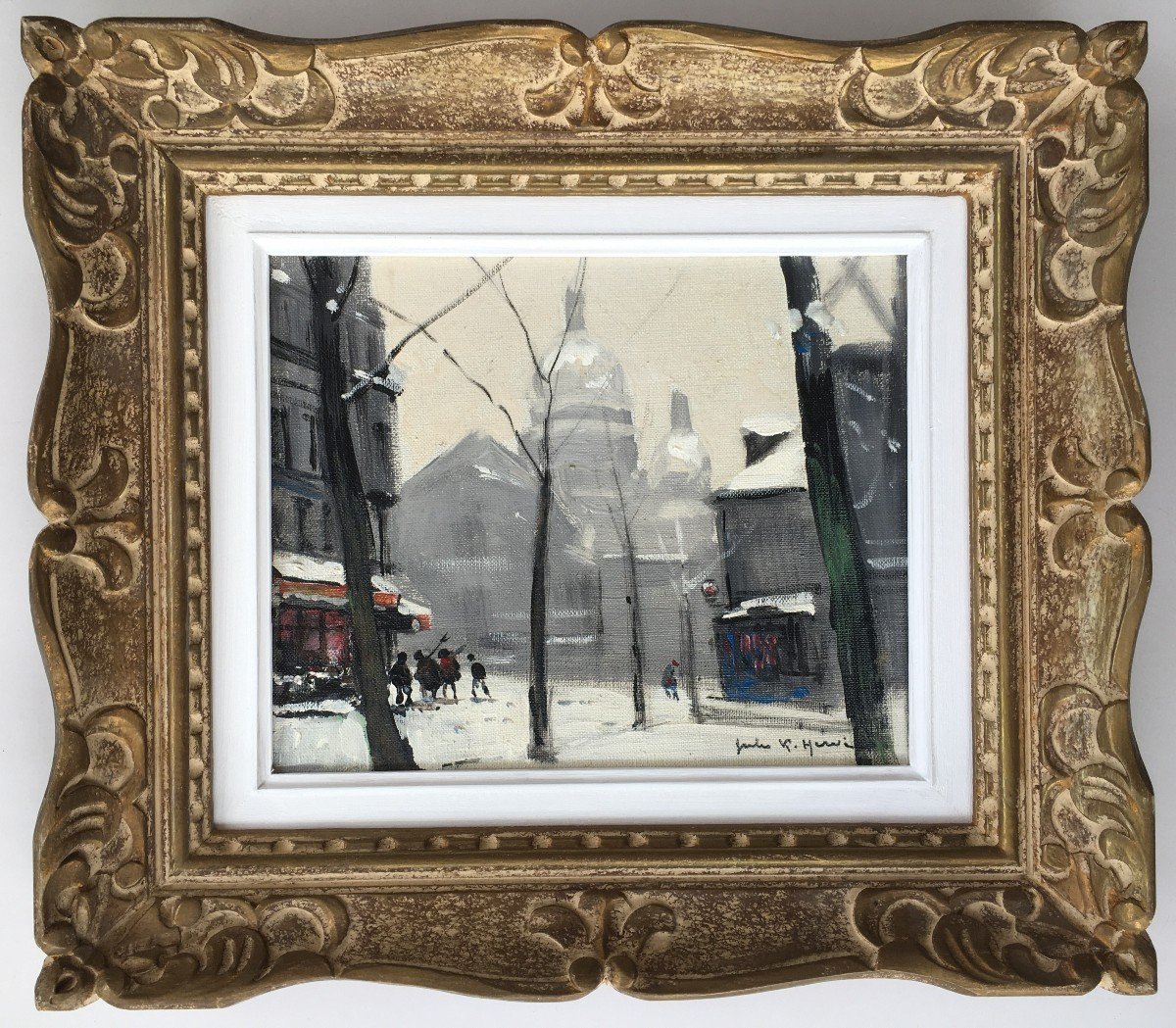 Tableau Peinture Montmartre Sous La Neige Par Jules René Hervé