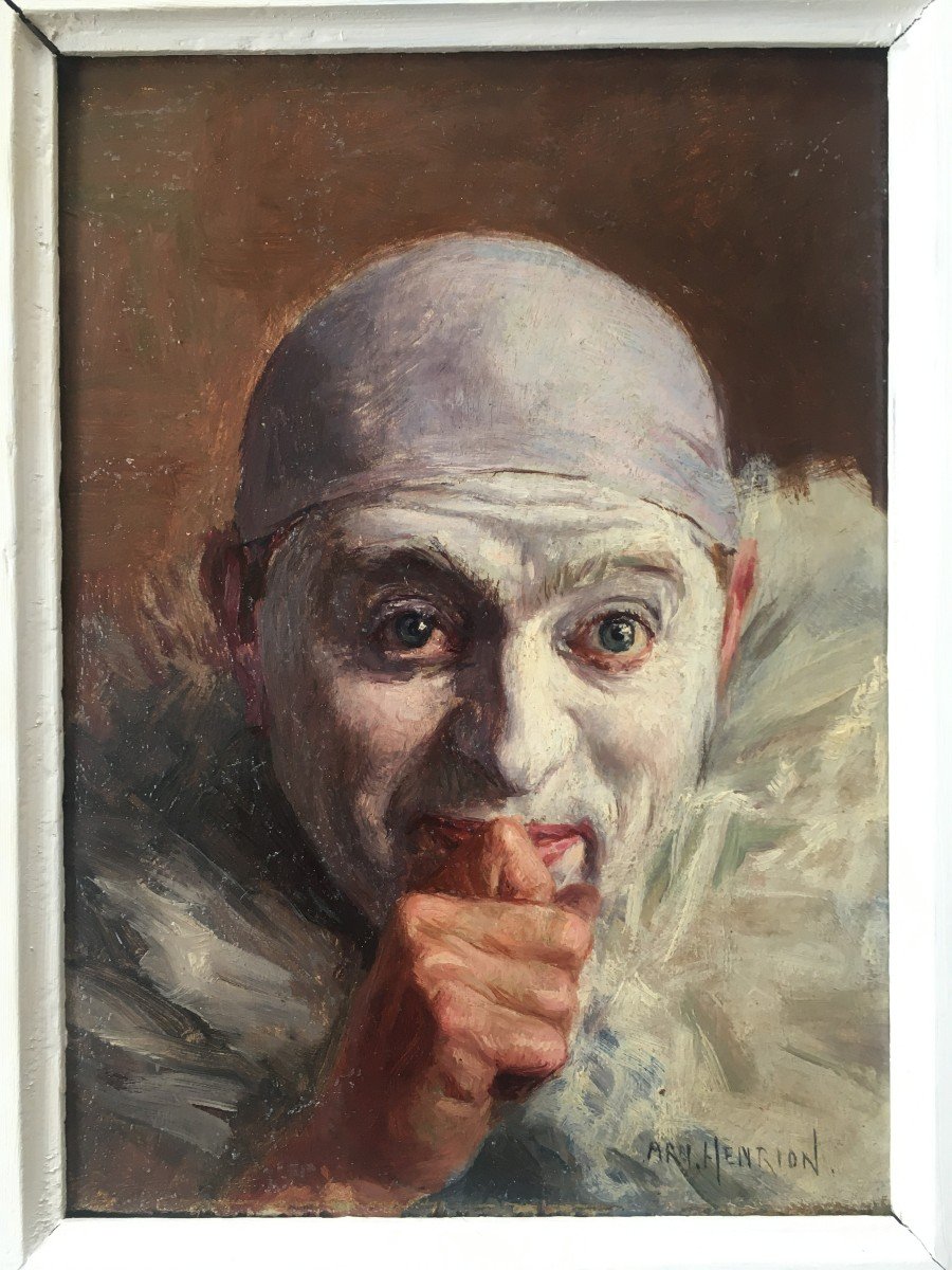 Tableau Peinture Armand Henrion Le Clown Blanc