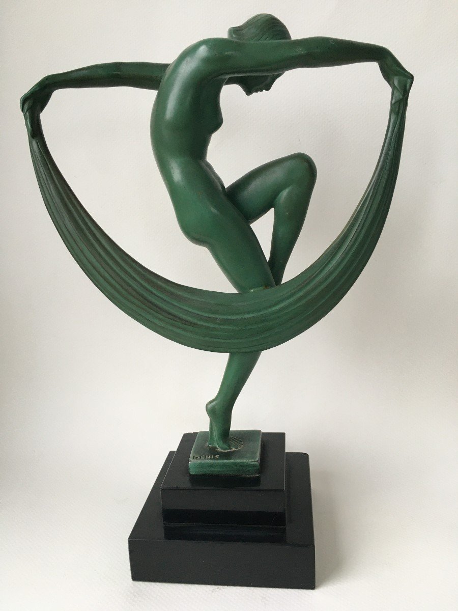 Statue Sculpture Ateliers Max Le Verrier Signed Denis Art Deco-photo-1