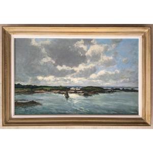 Superb Painting Of The Island Of Bréhat By Lucien Seevagen Painter From Brittany