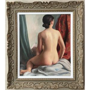 Superb Nude Painting By Maurice Ehlinger 1896-1981