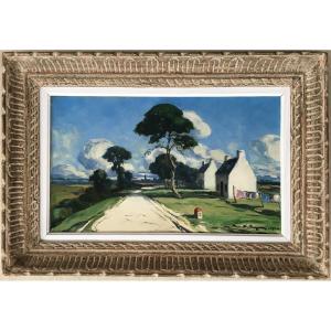 Morbihan Brittany Landscape Painting By Marcel Mettenhoven 1891-1979