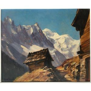 Painting Marcel Wibault Mountain Painter Mont Blanc