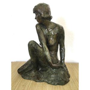bronze femme par Marie Josephe BOURRON (1931-2012)