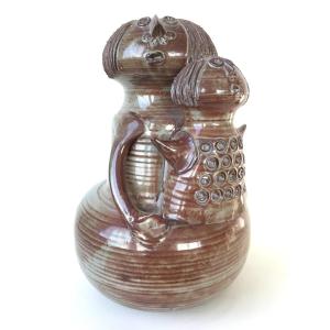 Ceramic Sculpture Maternity Jacques Pouchain In Dieulefit