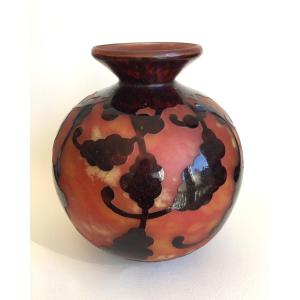 Vase Charles Schneider décor Perlière vers 1925-27 Le Verre Français