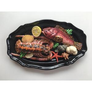 Plat homard en trompe l'œil décor bord de mer Lamarche à Marseille