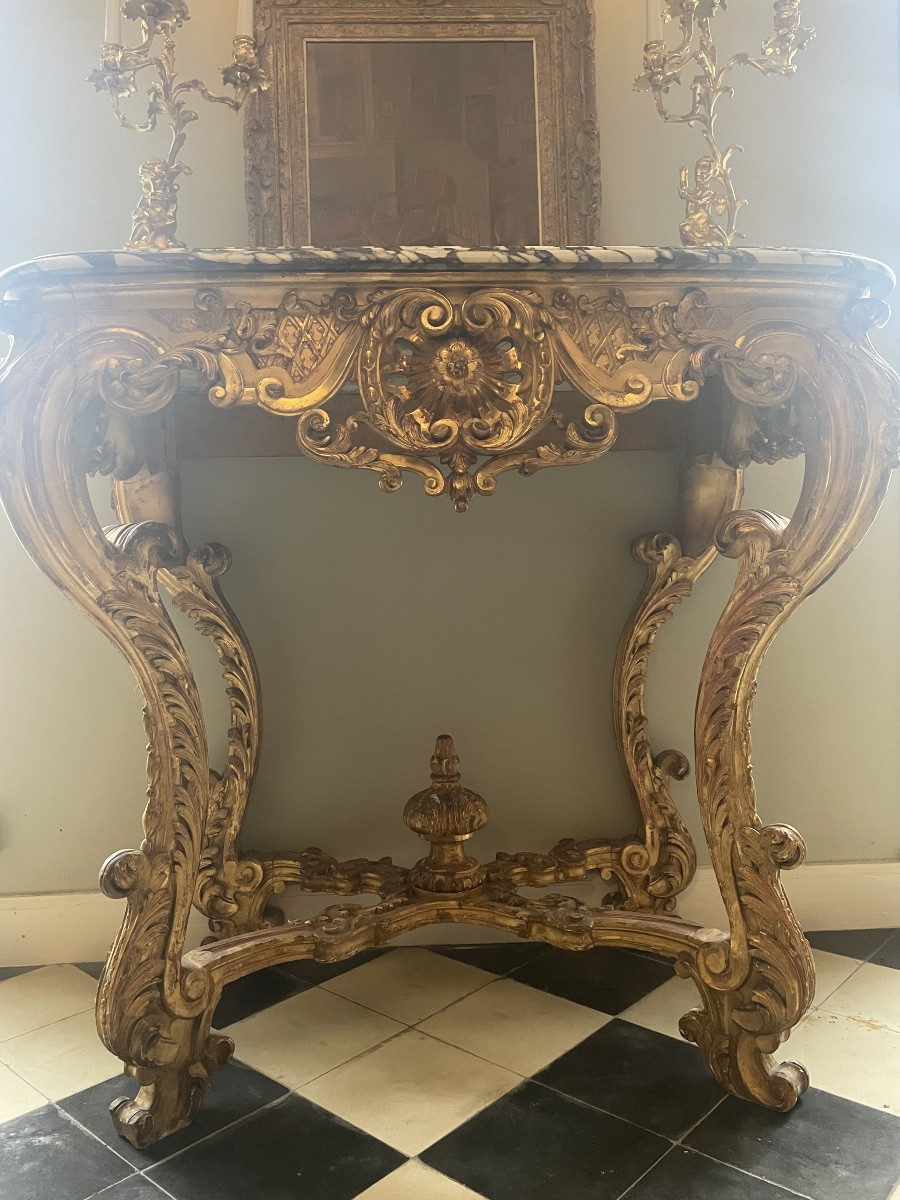 Console en bois dorée -photo-4