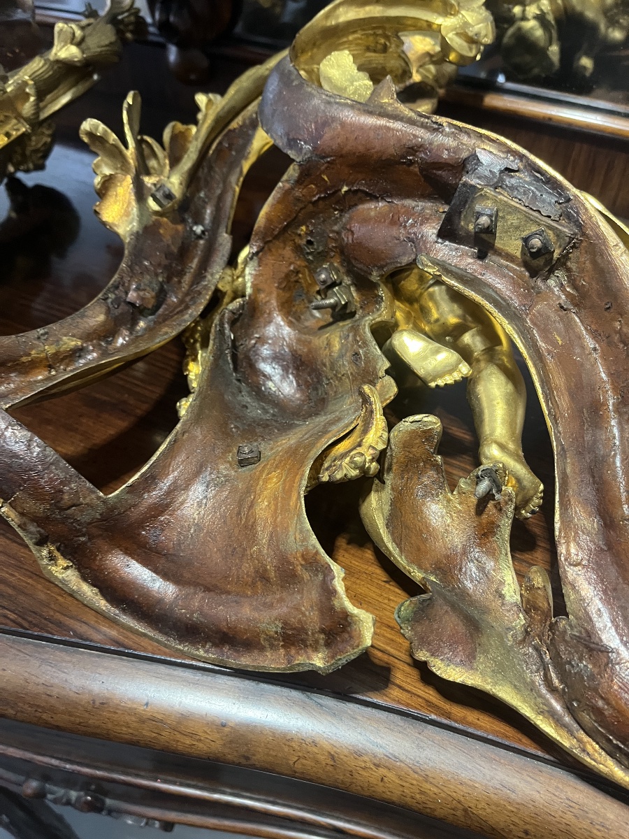 Pair Of Bronze Andirons, 40 Cm-photo-2