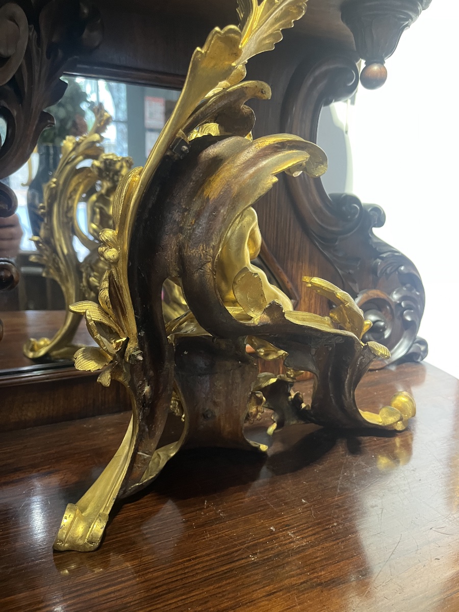 Pair Of Bronze Andirons, 40 Cm-photo-4
