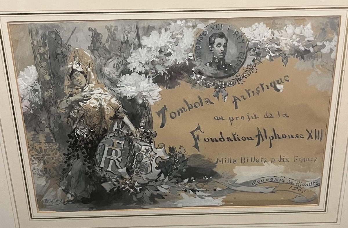 Vicente de Paredes – Projet de tombola artistique pour la Fondation Alphonse XIII Biarritz 