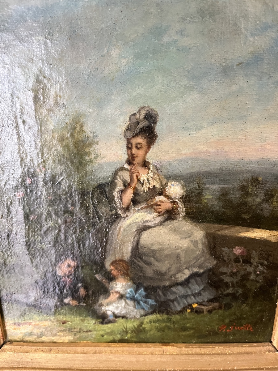 Tableau de P.Juette  XIX eme-photo-2
