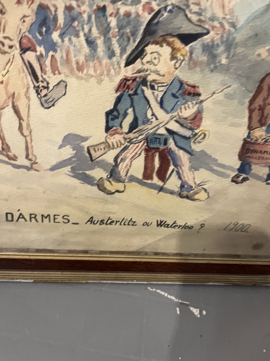 Watercolor: Waterloo. Napoleon. J. Douzon-photo-1