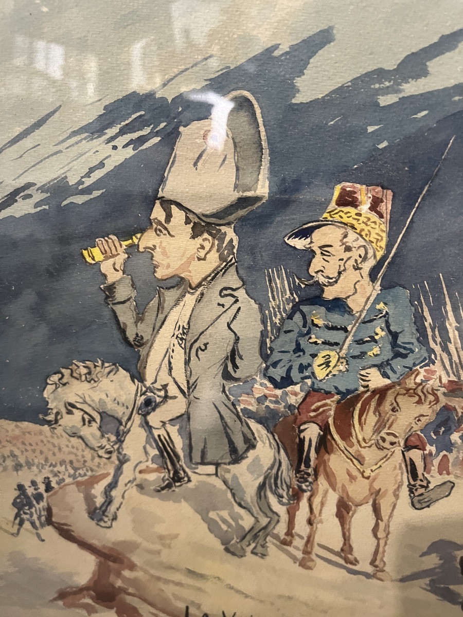 Watercolor: Waterloo. Napoleon. J. Douzon-photo-4