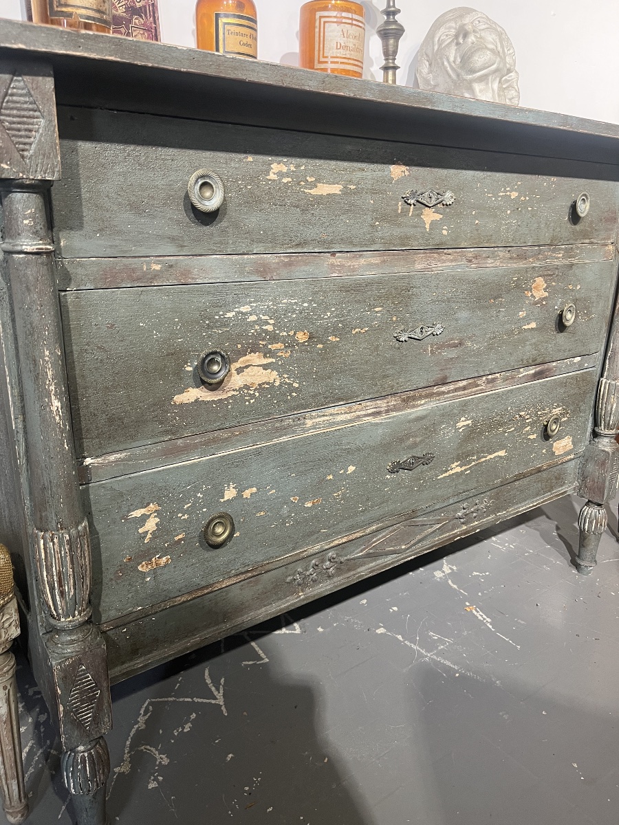 Commode de style Directoire, finition patinée à l’ancienne-photo-4