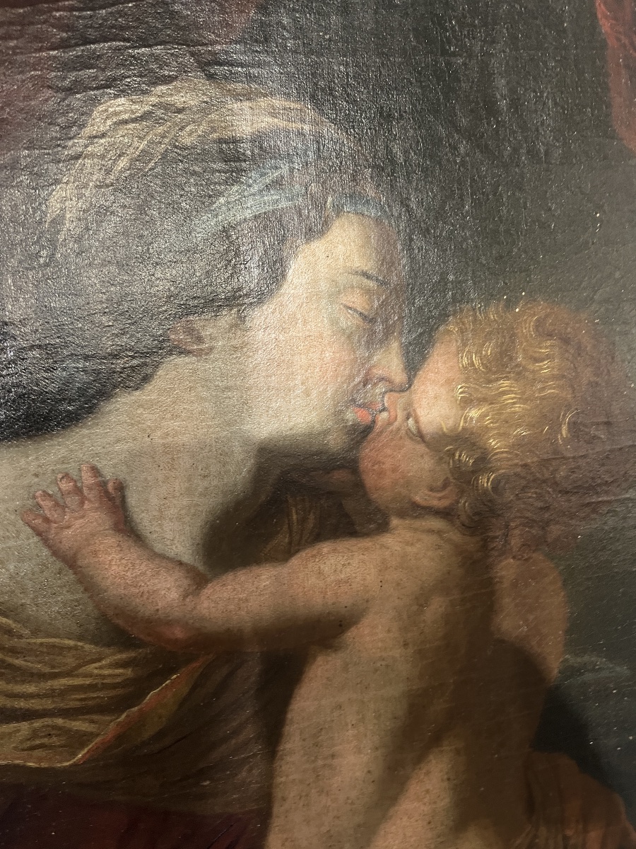 Vierge à l ‘Enfant 17 eme. D’après Simon Vouet -photo-1