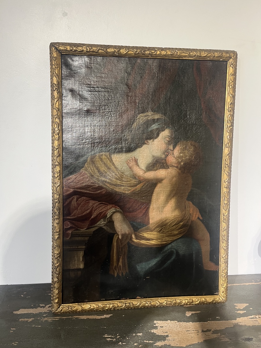 Vierge à l ‘Enfant 17 eme. D’après Simon Vouet 