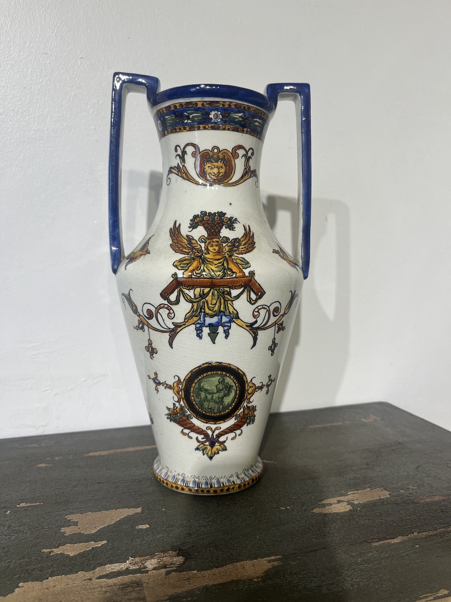 Gien Vase With Renaissance Design 