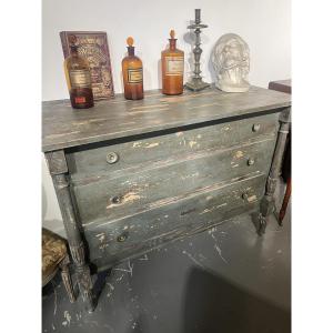 Directoire-style Chest Of Drawers, With An Antique-style Patina Finish