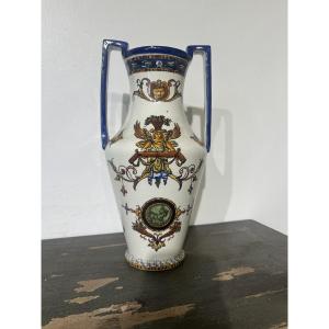 Gien Vase With Renaissance Design 