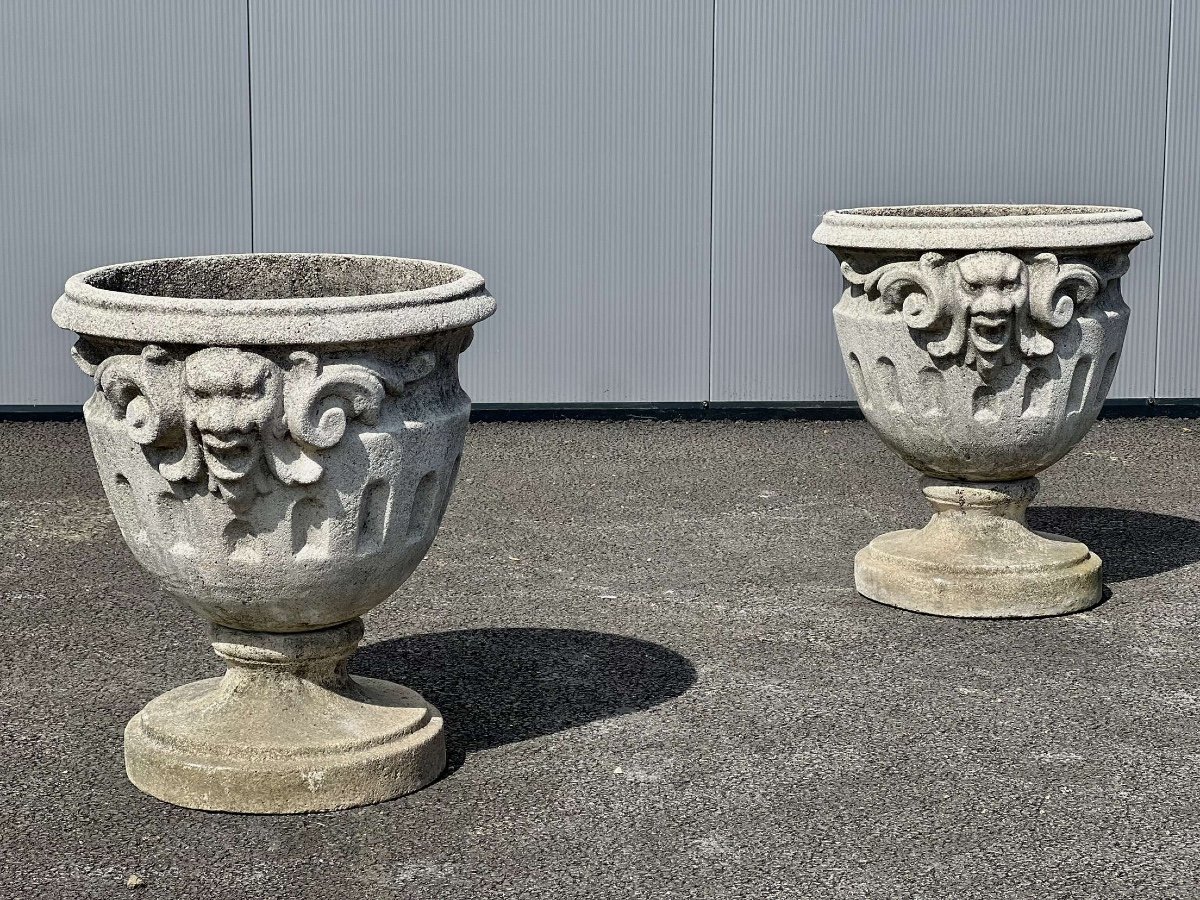 Paire De Vase En Pierre De Château 