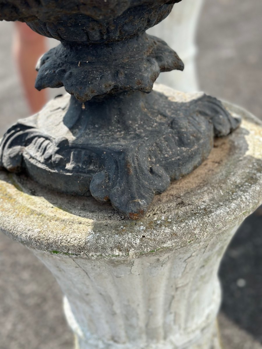 Paire De Vase En Fonte 18 Eme-photo-2