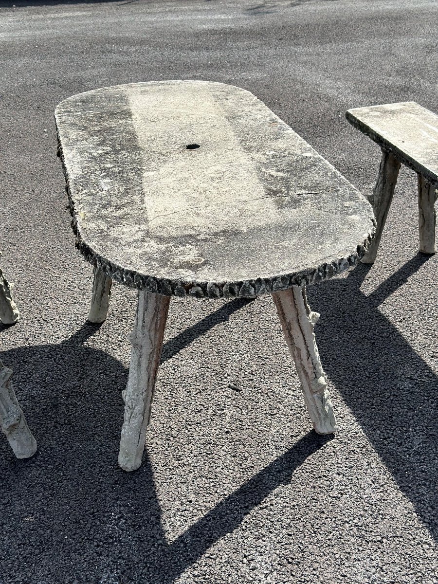 Salon De Jardin Faux Bois Béton -photo-3