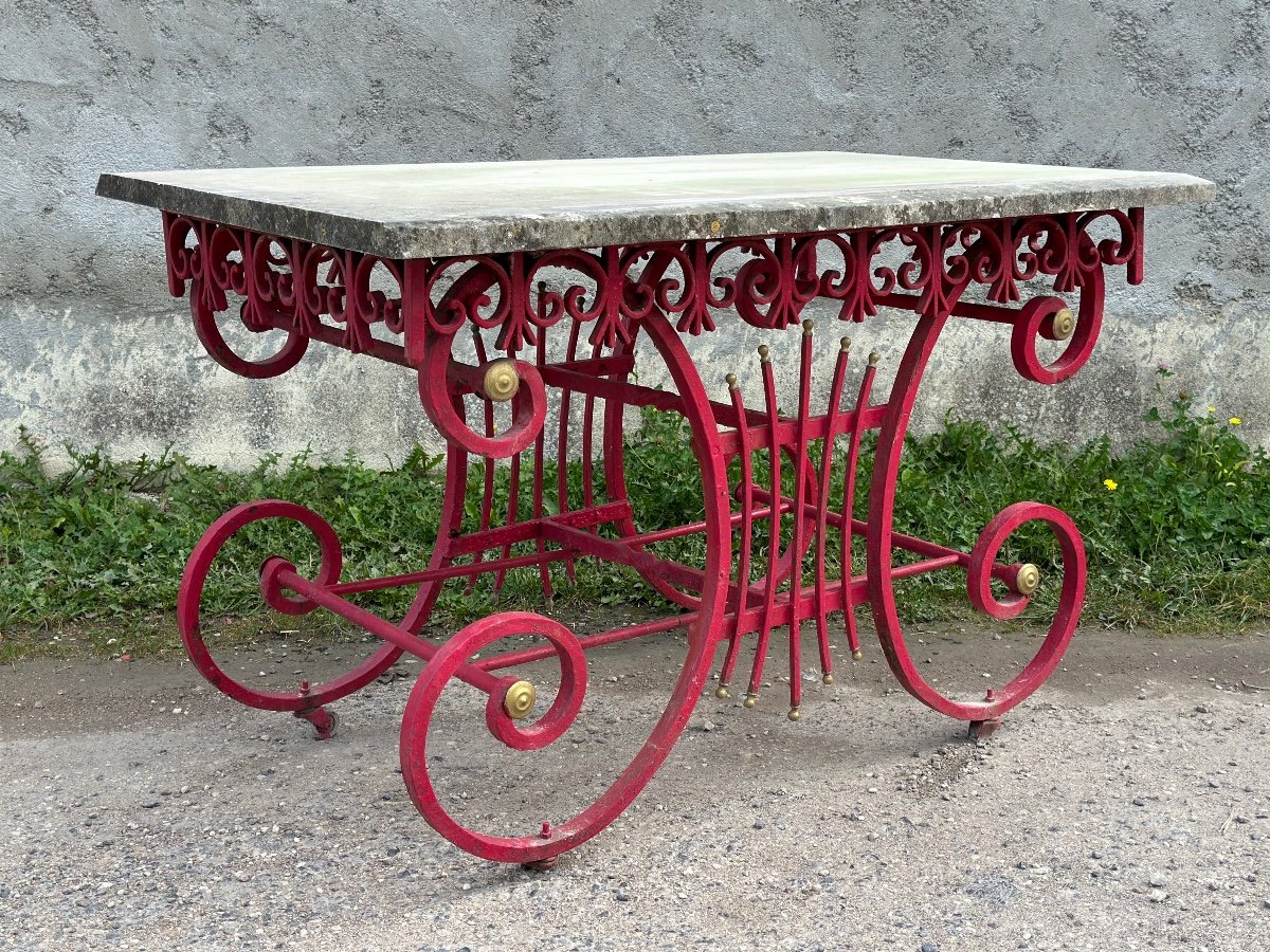 Table De Boucher 19 ème Plateau En Pierre 