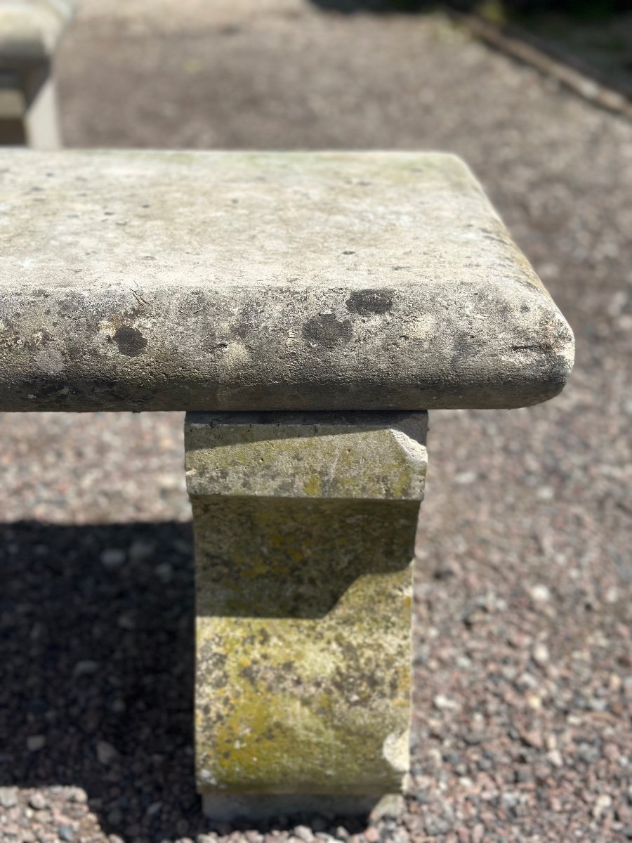 Pair Of Natural Stone Garden Benches -photo-1